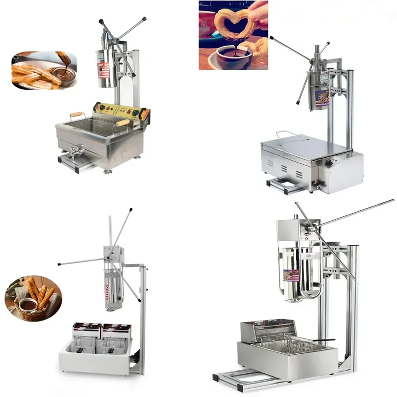 Stainless Steel Churros Maker and Fryer with 5 Piece Nozzle Factory Price