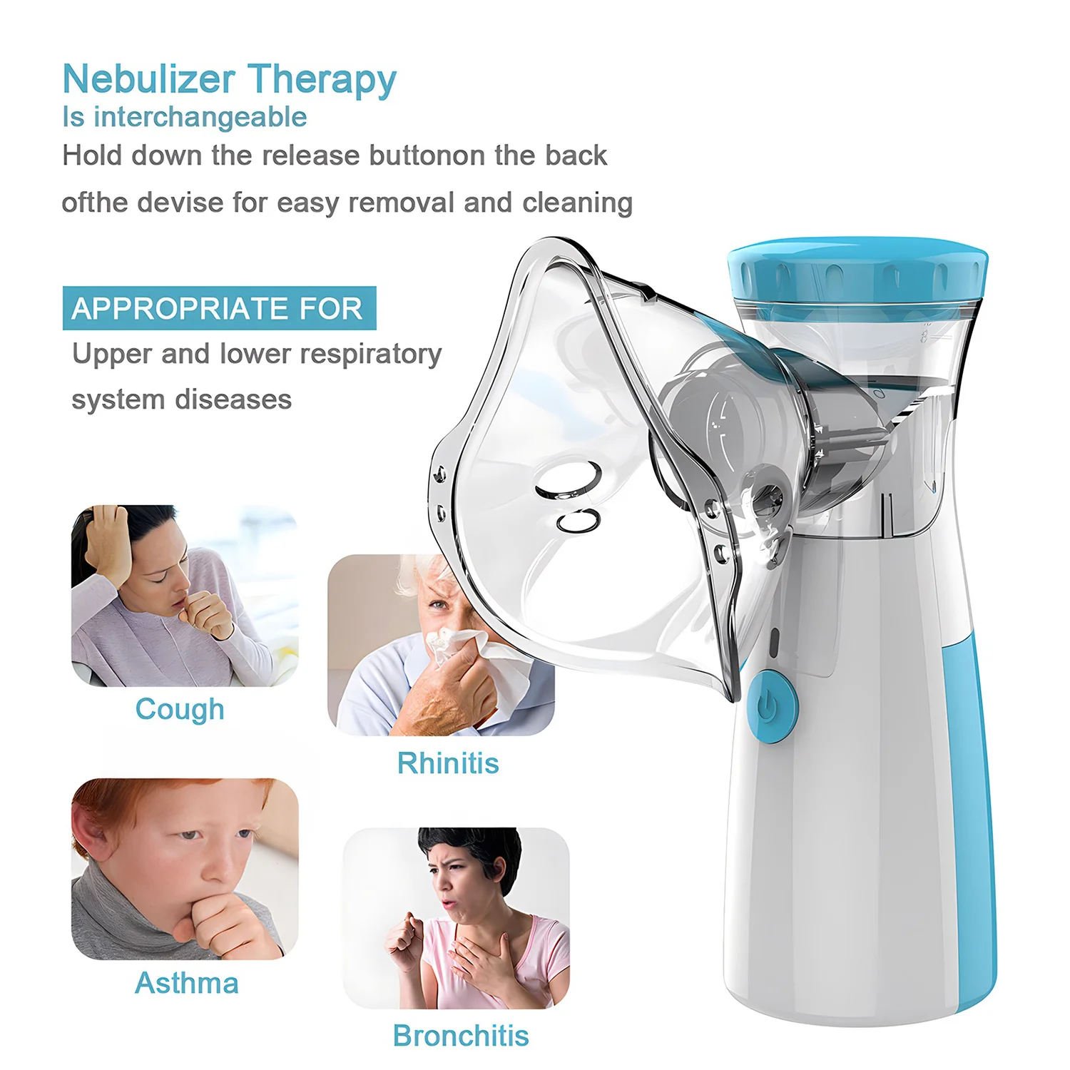 Health Care Products Fingertip Pulse Blood Oxygen Portable Nebulizer Mesh Nebulizer Handheld Medical Asthma Inhaler