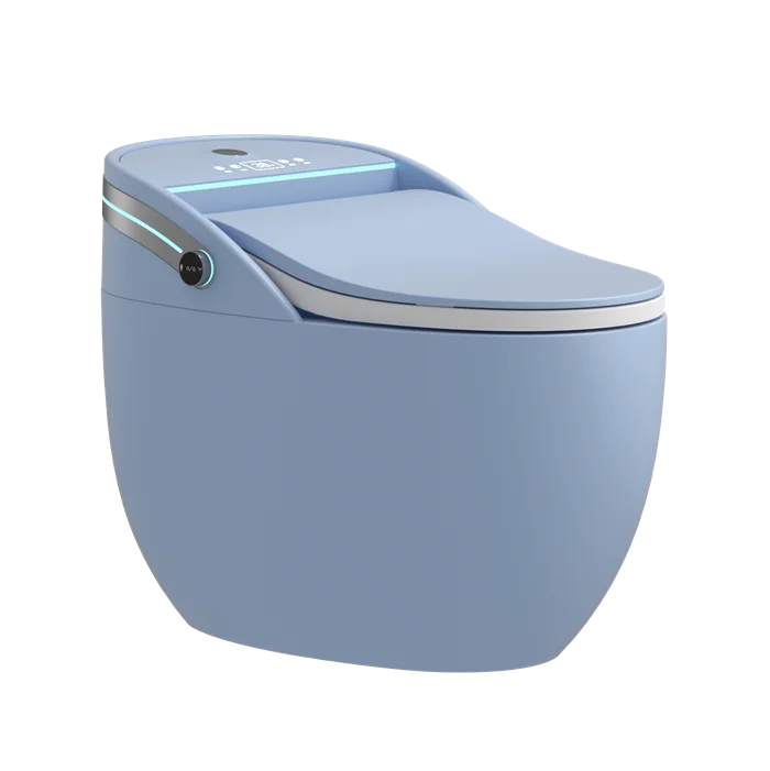 

Sky Blue Canned Toilet Smart Toilet Floor Installation Hotel Smart Toilet Sterilization Cleaning