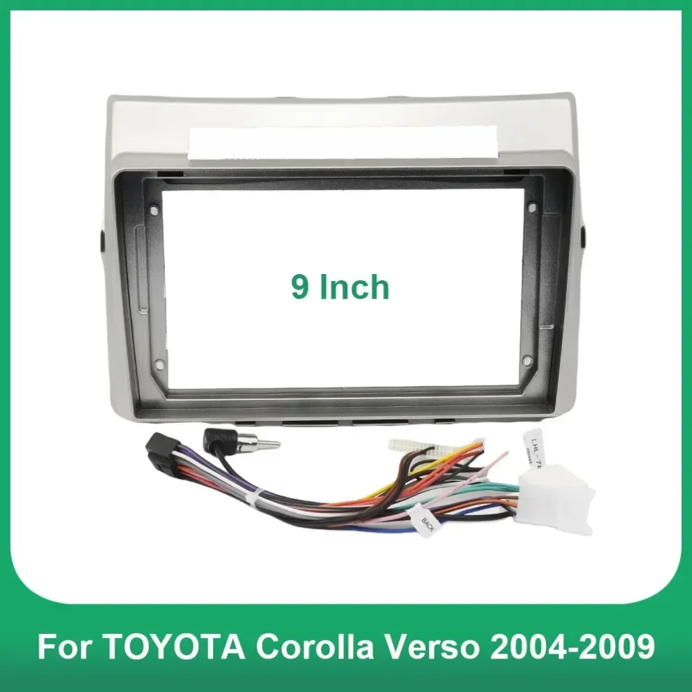 For TOYOTA Corolla Verso 2004-2009(9Inch) Car Radio Fascias Android GPS MP5 Stereo Player 2 Din Head Unit Panel Dash Frame Insta