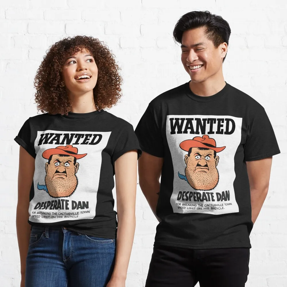 Wanted - Desperate Dan Classic T-Shirt Anime Graphic T-shirts For Men Clothing Women Short Sleeve Tees Y2K Tops New Arrival