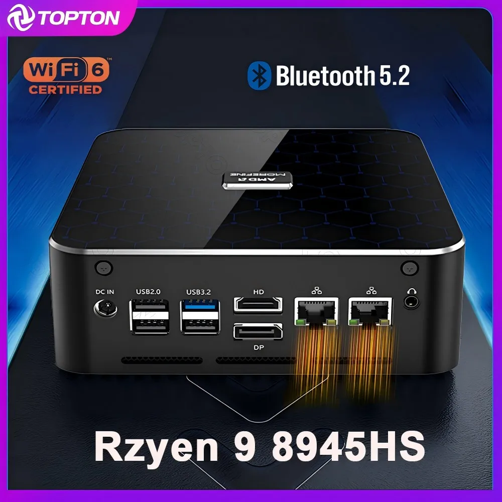 Amd Mini Pc 6nm Ryzen 9 6900HX R7 Pro 6800H Gaming Computer Windows 11 Pro DDR5 4800Mhz PCIe4.0x4 2X2.5G Lan 2X8K Uhd Htpc WiFi6
