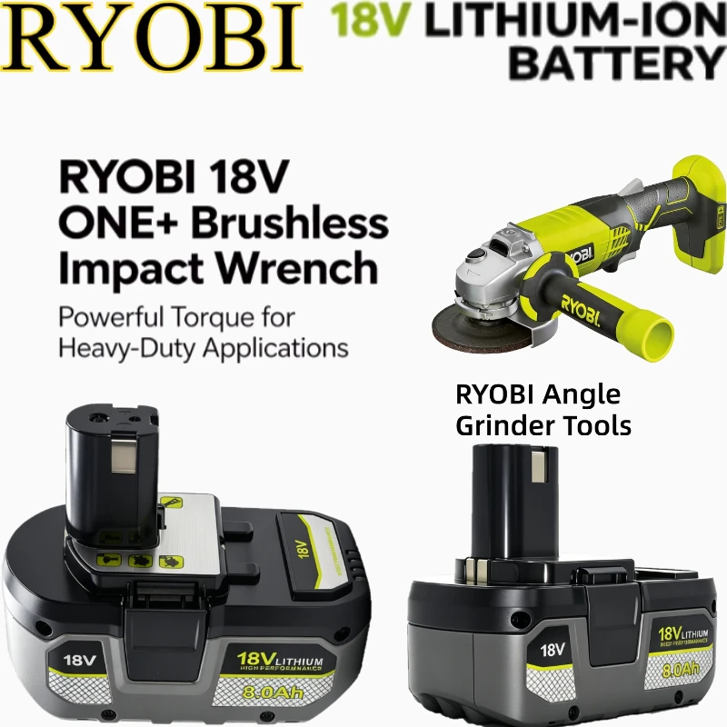 Ryobi Battery 18V 6Ah Safety Protected Lithium Battery P106 P108 Fit RYOBI ONE+ Series Jigsaw Multi‑Tool DIY Repair Power Tools