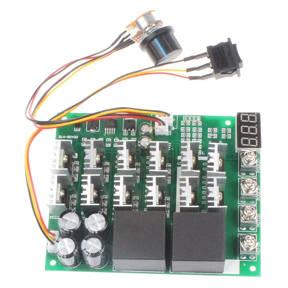 DC10V-55V Forward Reverse Converter Digital Display 60A Voltage Regulator Controller 12V 24V 36V 48V with Knob Switch