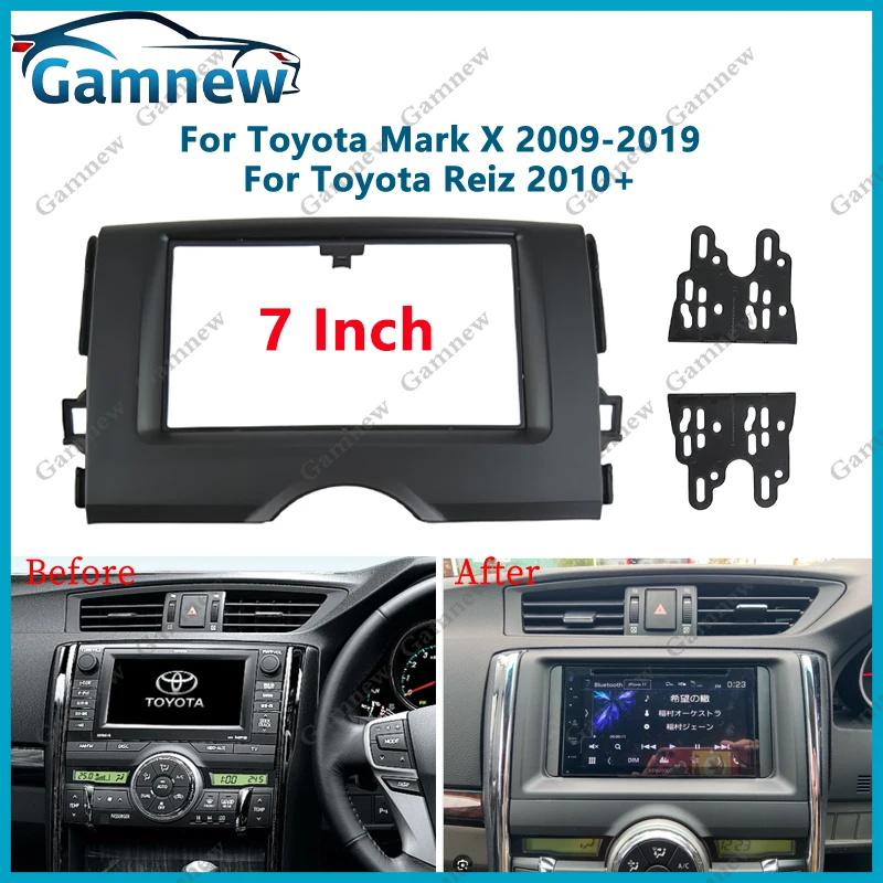 

7 inch 2DIN Car Fascia Radio Panel For Toyota Mark X 2009-2019 Reiz 2010+ Frame Kit Install Facia Face Plate