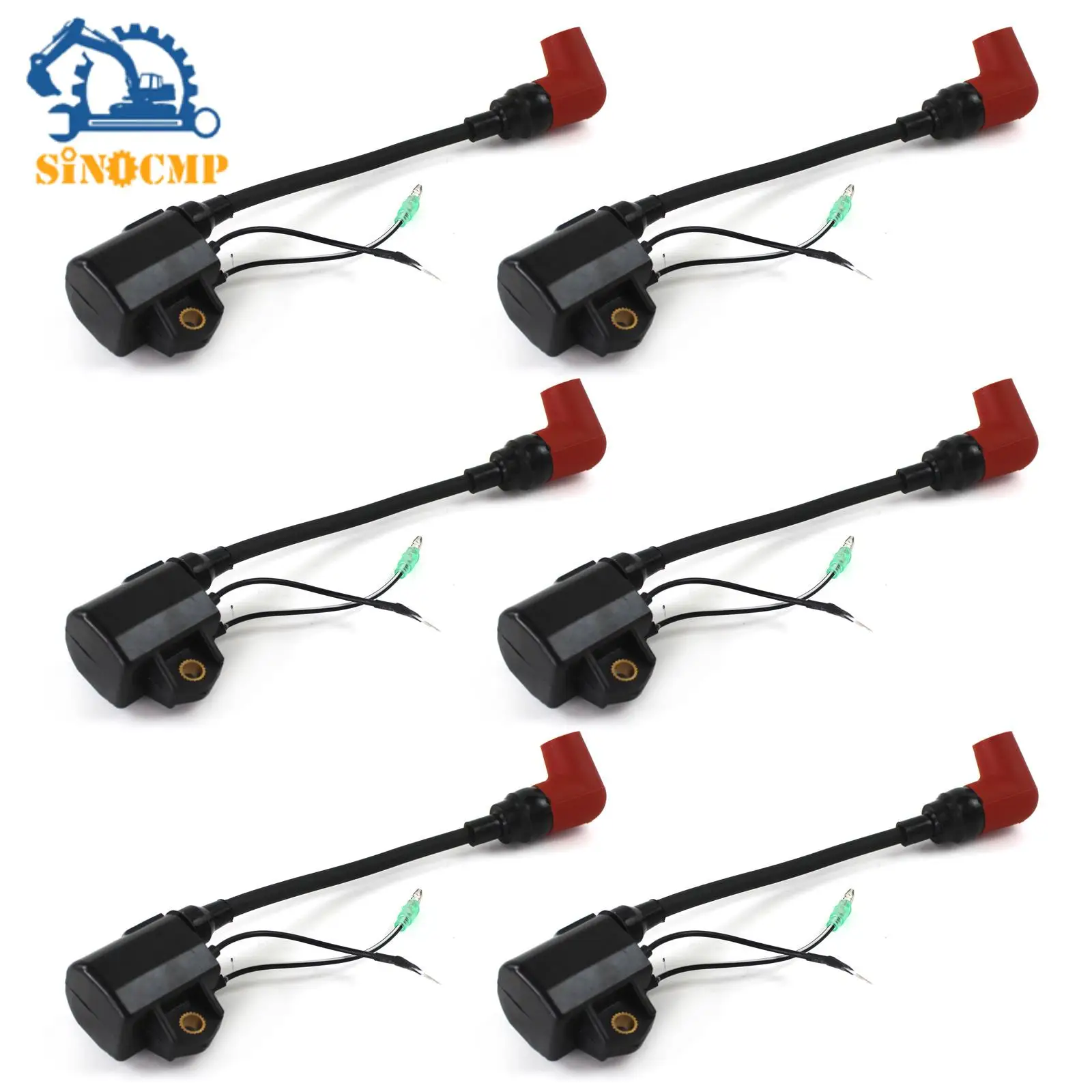 6Pcs Heavy Duty Ignition Coil 6R3-85570-01-00 6R3-85570-00-00 For Yamaha Outboard 100-225HP Motorcycle Replacement Accessories