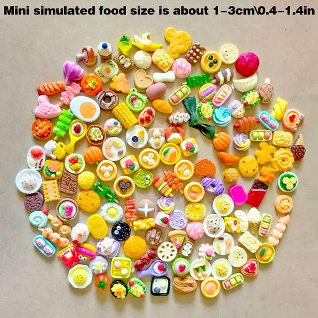 Miniature Food Toys Mixed Resin Food Dolls Kitchen Pretend Toys Suitable for Dollhouse Kitchen Toys Resin Miniature Food 2
