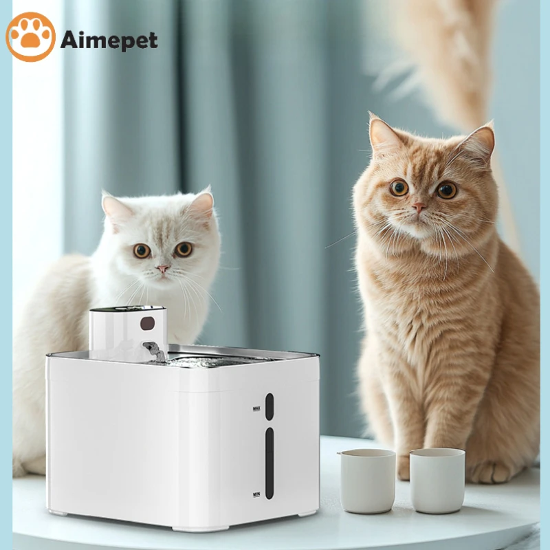 

Smart Wireless 4.2L Automatic Stainless Steel Self-Circulating Rechargeable Cat Water Dispenser Water Fountain For Cat
