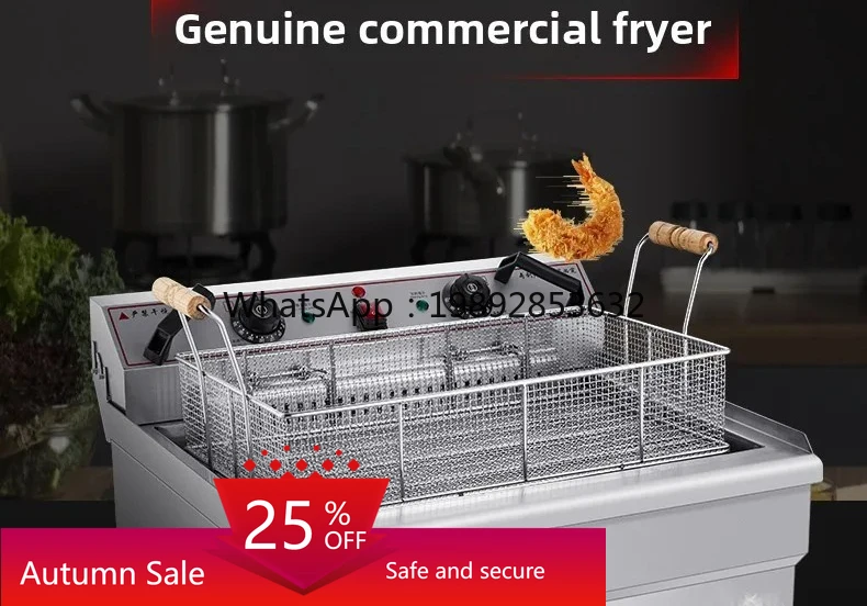 

ZML Electric Heating Large Capacity Fryer Chicken Chop Machine Double Cylinder Constant Temperature Fryer Electric Fryer