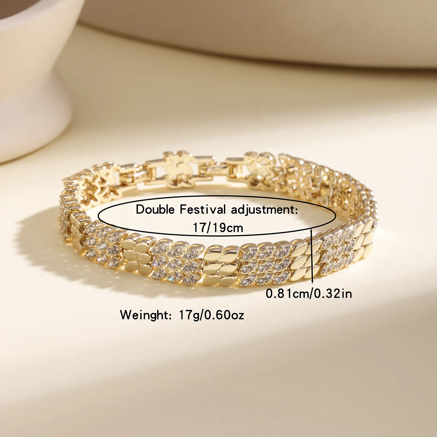 Nidin Neuerscheinung Iced Out Strass Cuban Link Armbänder Hip Hop Bling Kristall Handgelenkschmuck für Frauen Männer Tägliche Party Geschenke – Detail 3