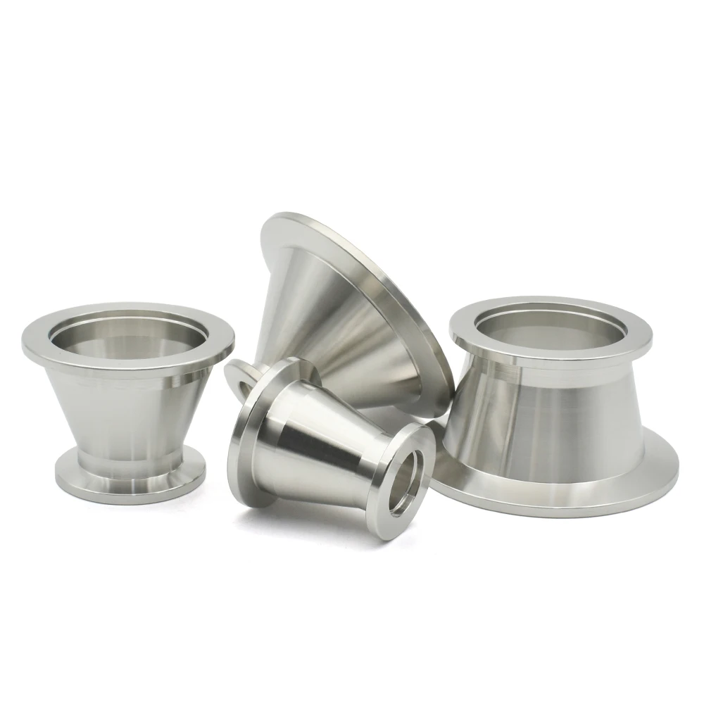 KF10, KF16, KF25, KF40, KF50 Vacuum Tapered Reducer, Three Clip Flange Joint, 304 Stainless Steel KF Vacuum Pipe Fittings