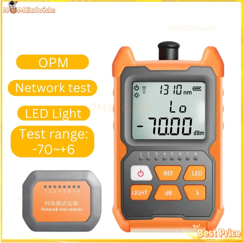 

Optical Power Meter 2 In 1 LED Lighting OPM Network Test Fiber Optic Cable Tester Tools Dry battery