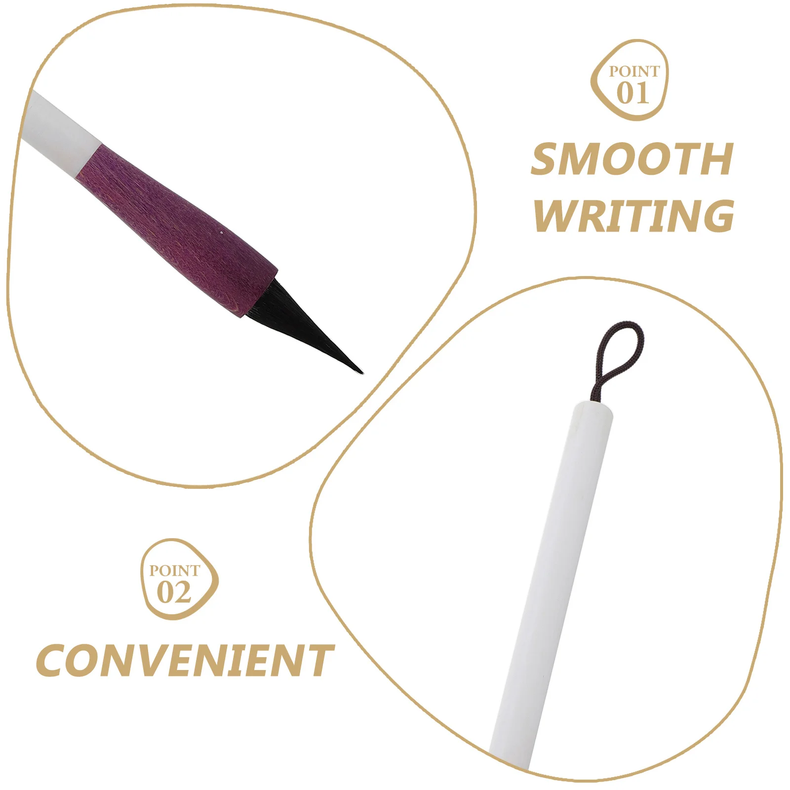 شعر الذئب لطلاء الحبر الصيني مقاطع الكتابة طرف رفيع أداة فنية فرشاة الخط القلم فرشاة الخط الصيني #2