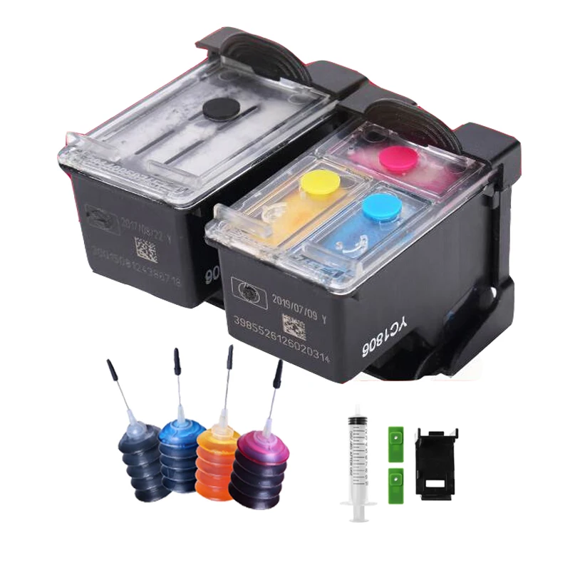 Vilaxh 65 65XL Zamiennik Wkładu Atramentowego do HP 65xl Wkład Wielokrotnego Napełniania do HP 65 65XL Deskjet 3720 3752 3755 3730 3758 3722 3723 3732 Drukarka 65XL — zdjęcie produktu 7