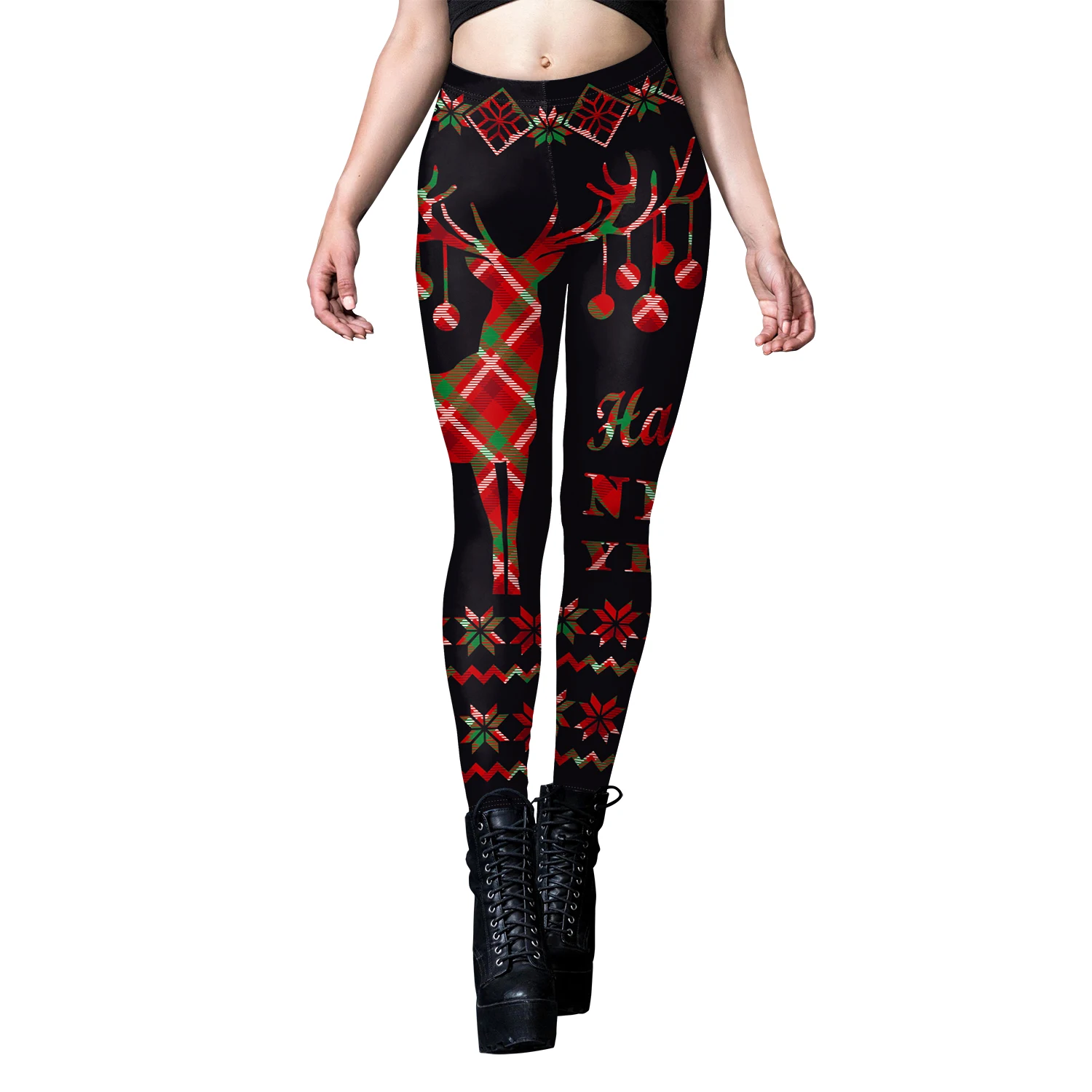 Christmas Leggings Women Tights Trouser High Waist Skinny Leggins Snowflake Elk Xmas Fitness Legging Lady Stretch Trousers Pants