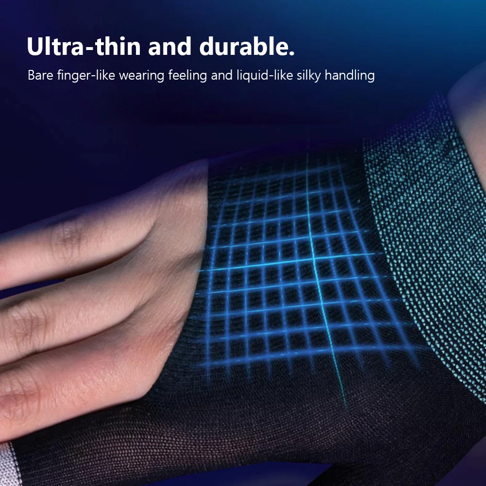 زوج واحد من غطاء إصبع الألعاب المضاد للانزلاق قفازات الإصبع المقاومة للعرق غطاء الإصبع قفازات الإبهام لألعاب الهاتف المحمول PUBG