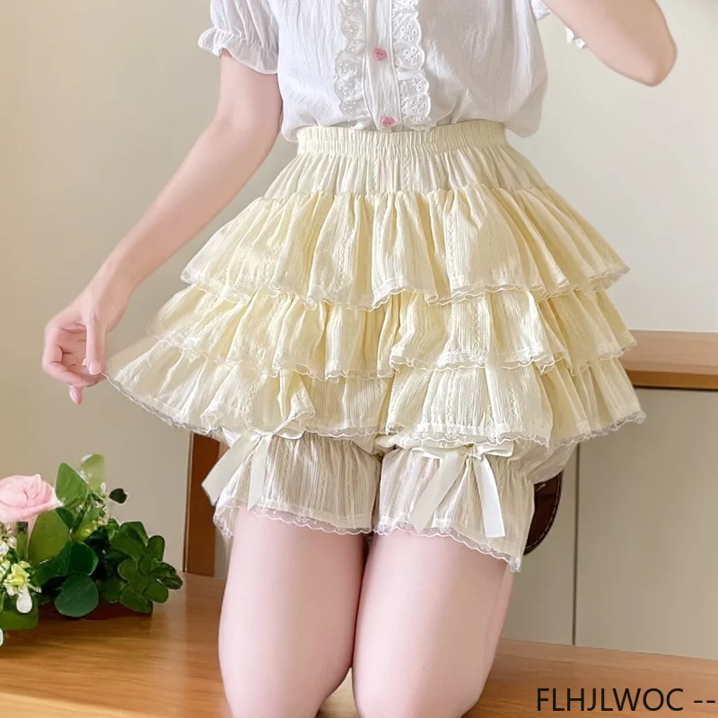 Bloomers in cotone di Halloween Lolita Style Girls Cute Sweet Japan Sexy Lace Date Princess Layer Puff Shorts Ruffles Pantaloni lanterna