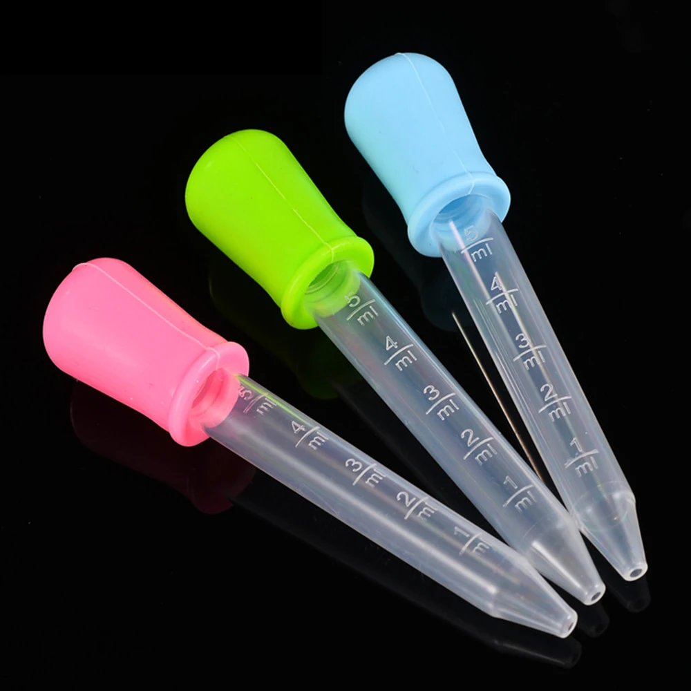 50Pc 5ml Silicone straw dropper children’s anti-choke feeding medicine straw with scale school laboratory experimental supplies