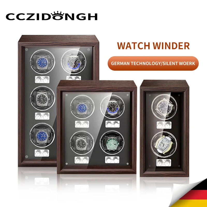 CCZIDONGH Watch Winder Automatic 1 2 4 6 Slots Watches Box With Mabuchi Mute Motor Watch Cabinet Clock Storage Box Watch Storage