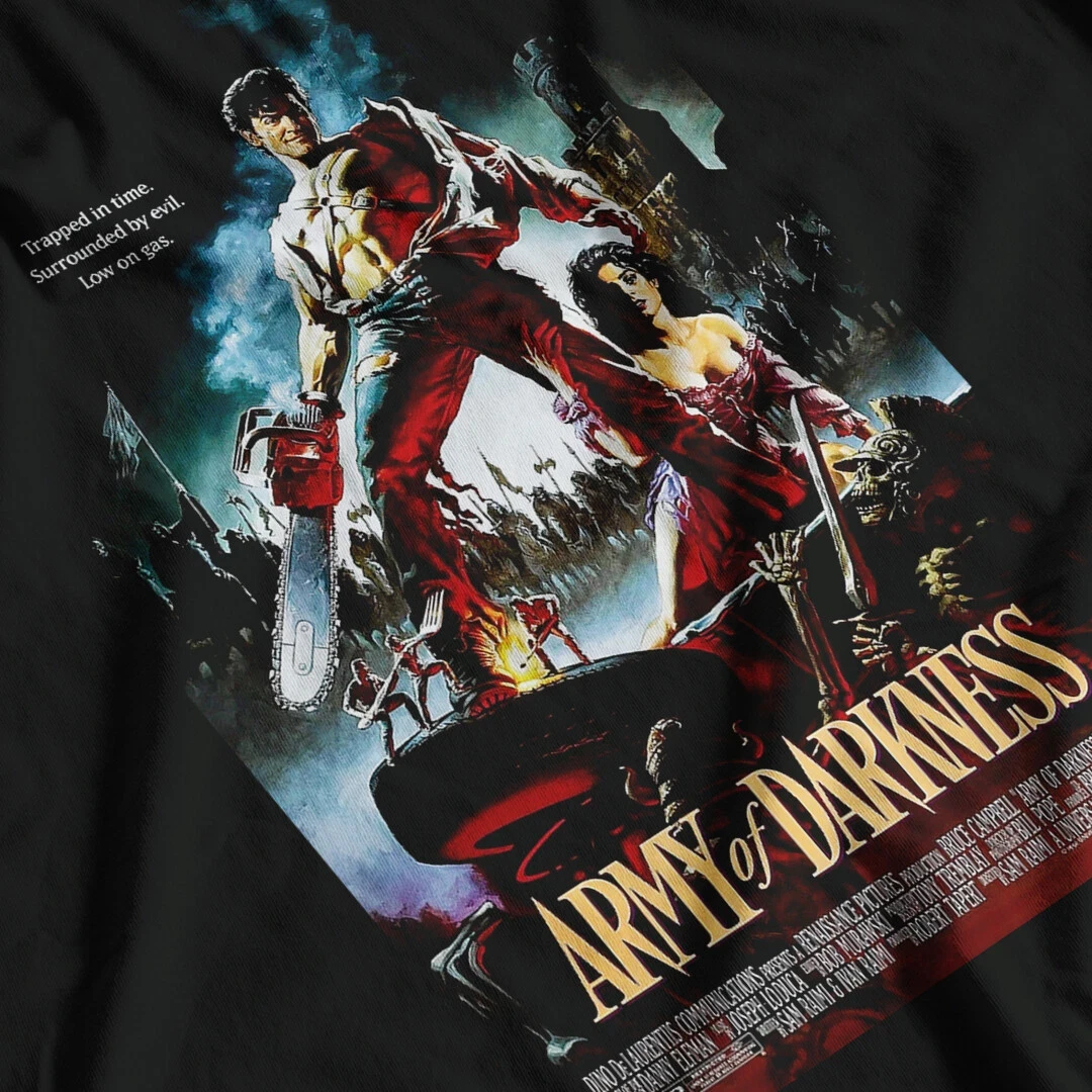 Army of Darkness T-Shirt Mens Classic Cult Horror Comedy Print Retro Evil Dead Fantasy Streetwear Short Sleeve Casual Summer Top view 2