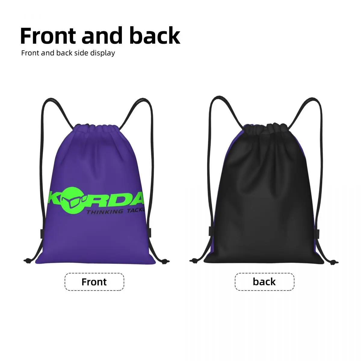 Korda Fishing Print Drawstring Bags Men Women Portable Sports Gym Sackpack Fish Carp Fisherman Gift Training Storage Backpacks