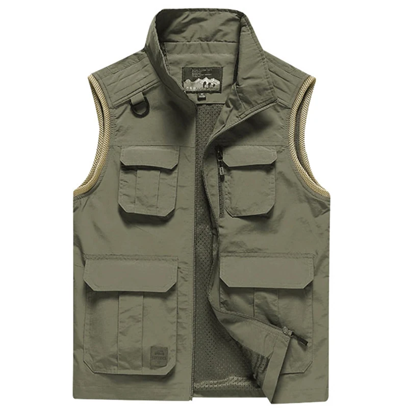 

New Arrive Men's Summer Vest Outdoor Ultra-thin Multi-pocket Top Quality Tactical Waterproof Vest Hiking Fishing Cargo Waistcoat