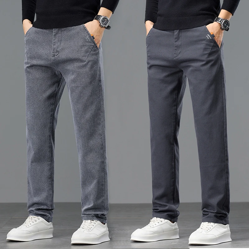 

Men's 2025 Autumn New Casual Pants Fashionable Pockets Comfortable Brand Elastic Korean Male Clothing Small Foot Trousers