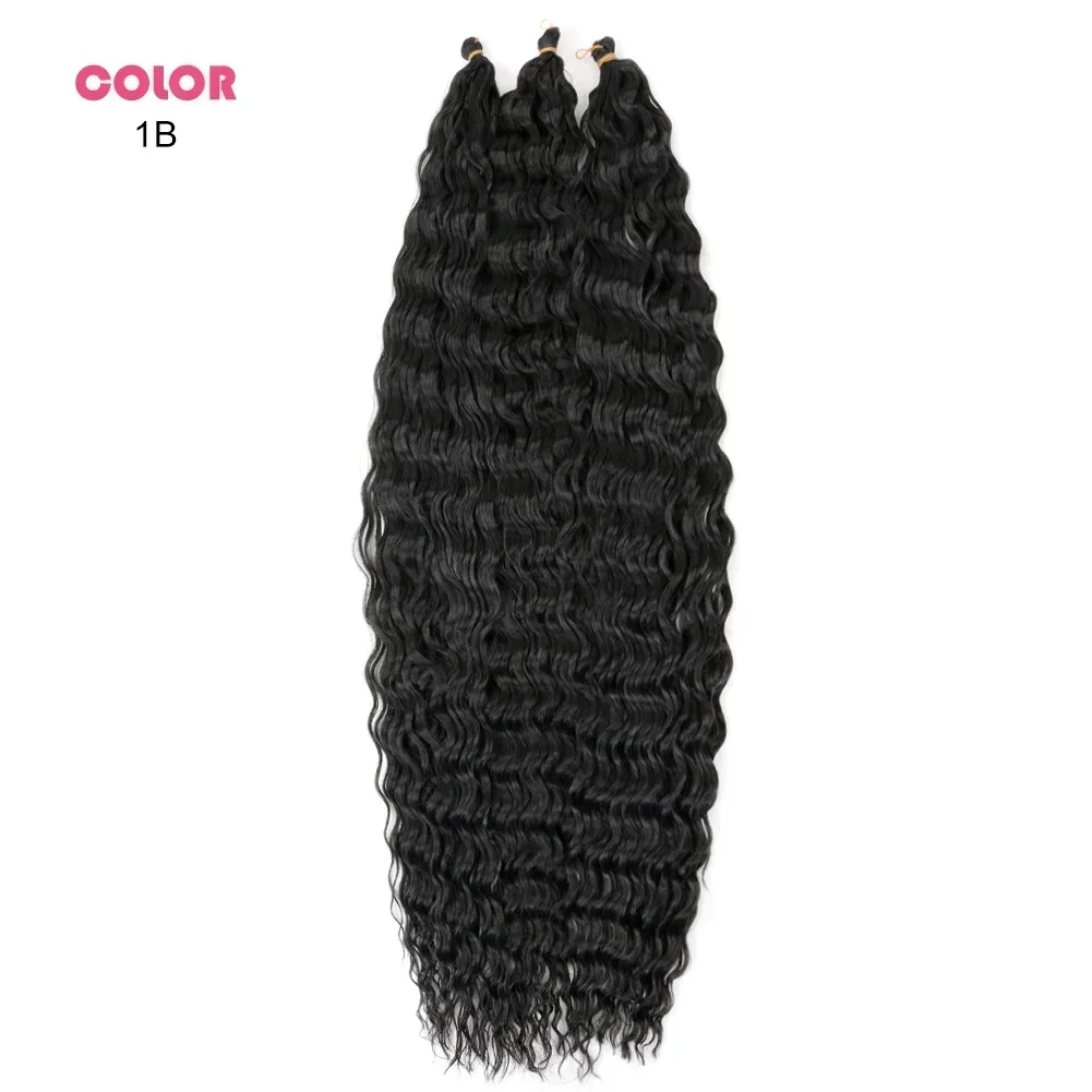 Ariel Curl Hair Water Wave Crochet Braid Hair Ocean Wave Braiding Hair Extension Ombre Blonde Pink Synthetic Braids dla kobiet