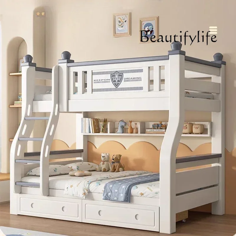 N40 Nordic Luxury Double Bed Modern Whitr High End Headboard Frame Bunk Beds Girl Boys Letti Matrimoniali Furniture For Bedroom