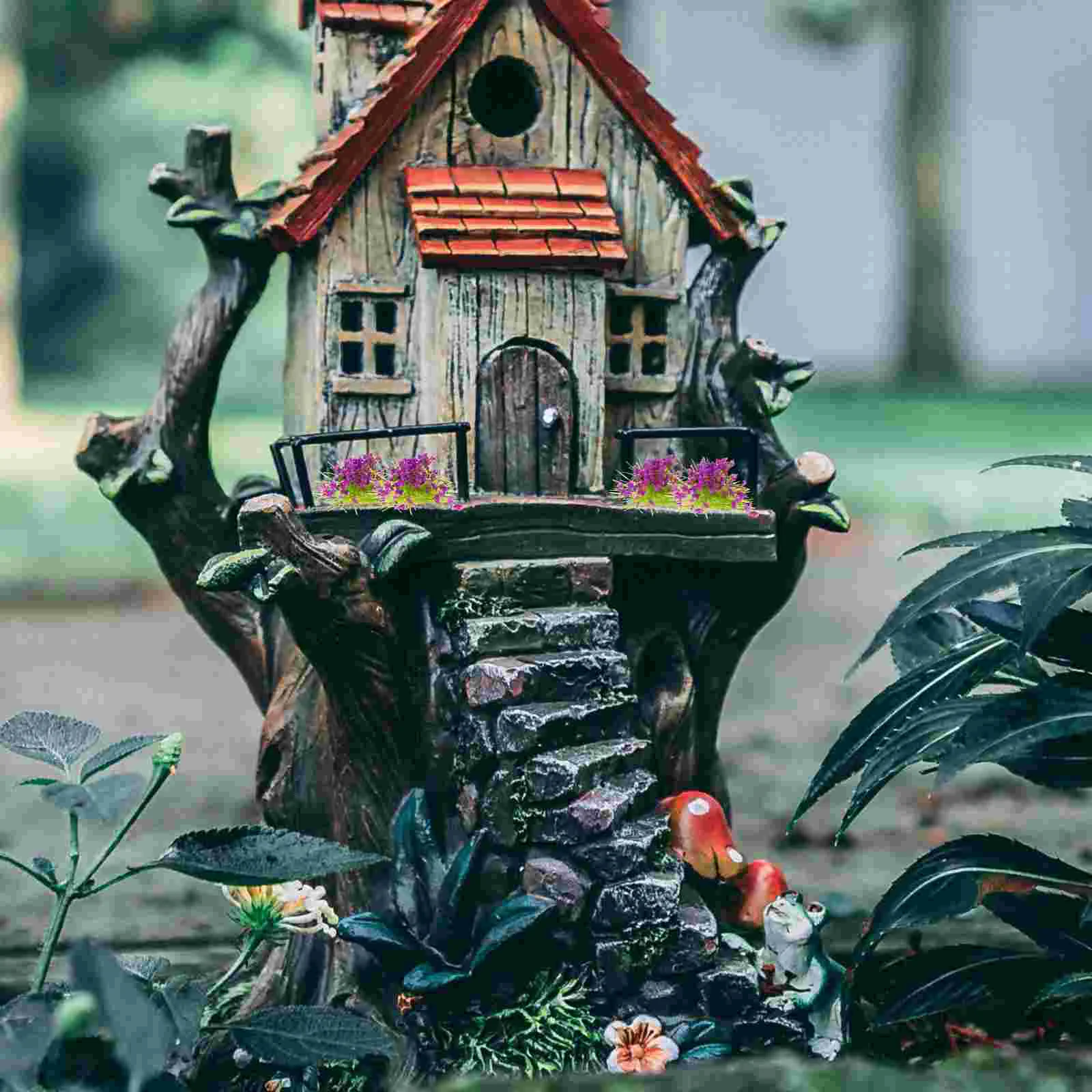 Pianta Tavolo con sabbia Materiale fai da te Piante finte Simulazione Prato Mini casa Fiore Bonsai Fata Giardino Micro scena artificiale bianca