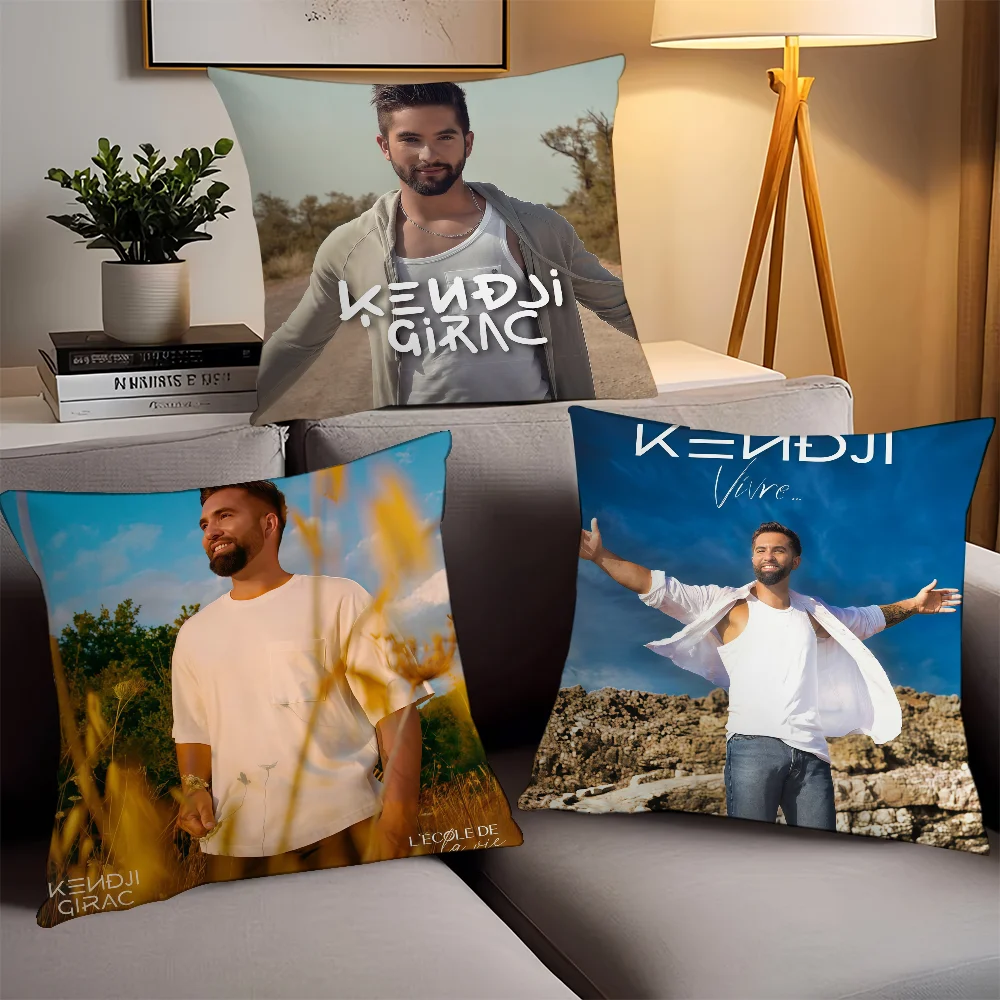 

French singer Kendji Girac Pillow Case Office Cushions Suitable For Sofa Car Bedroom Decorative Cushion Cover