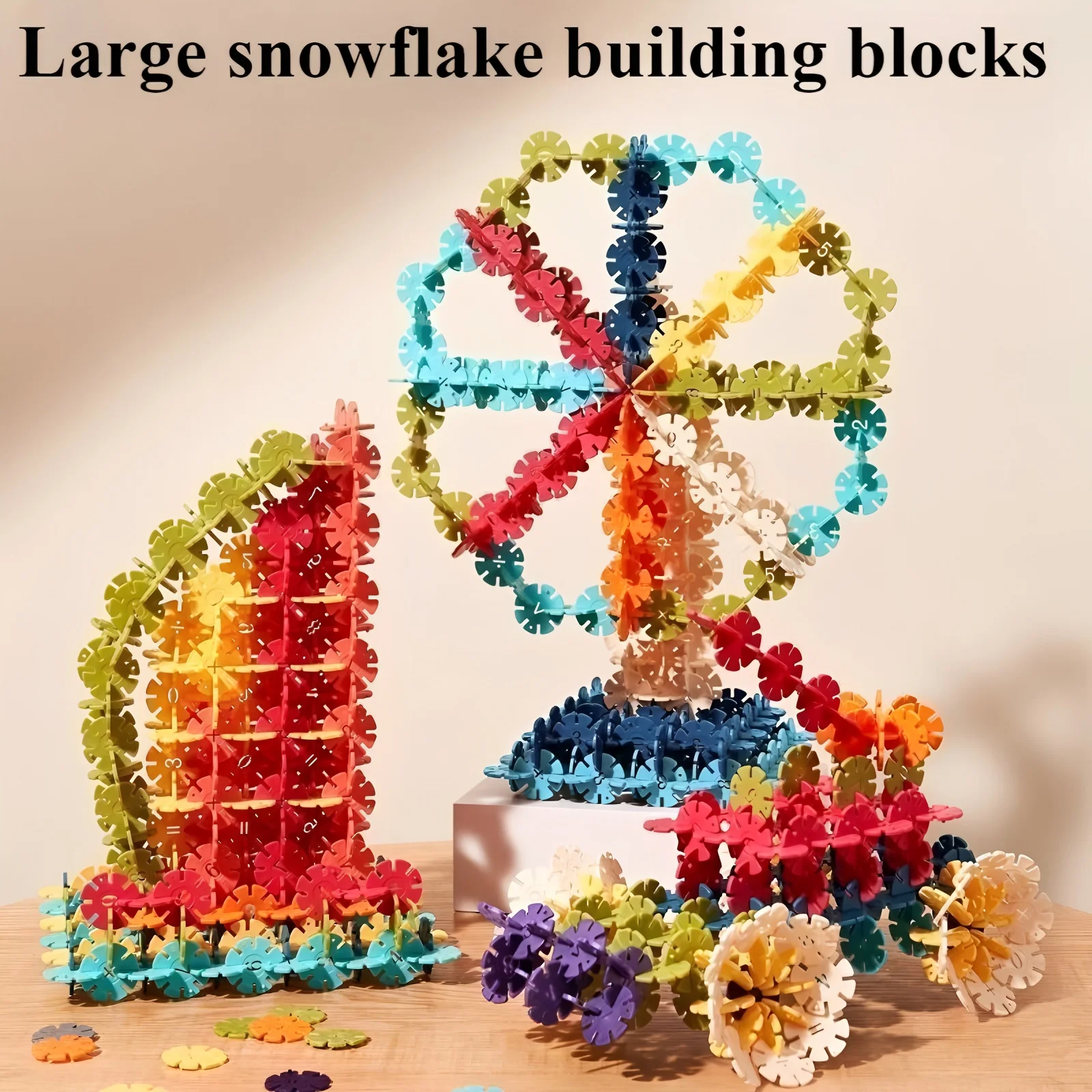 

Большая детская сумка-вставка для раннего образования, набор строительных блоков в виде снежинки, детский образовательный подарок из строительных блоков