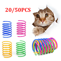 8/20/50Pcs Kitten Cat Toys Wide Durable Heavy Gauge Cat Spring Toy Colorful Springs Cat Pet Toy Coil Spiral Springs Pet Intera