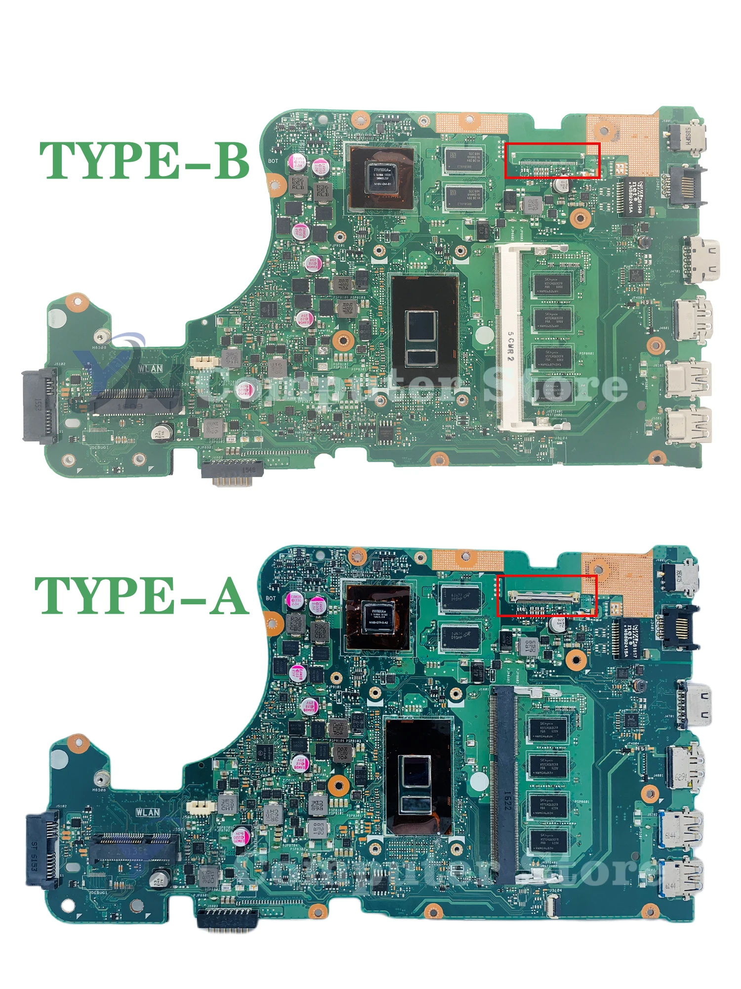 X555UJ MAINboard Para ASUS X555UF F555U X555UB X555UQ X555UA I3 I5 I7 6th Gen 4GB GT940M/GT920M-V2G UMA Laptop Motherboard