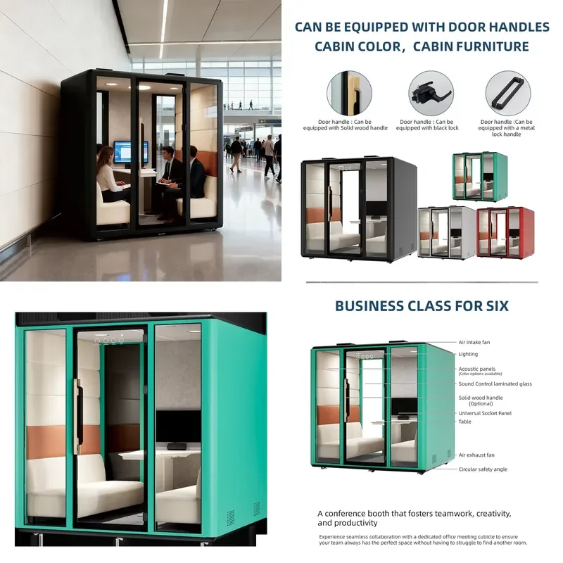 Comfortable Modular Soundproof Cabin New Space for Privacy Removable Silent Room Suitable for Offices and Homes with