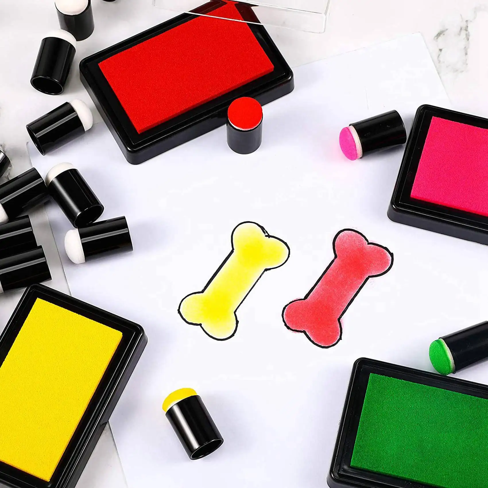 Altamente recomendado-132 Uds esponja para dedos Daubers esponja para pintar con los dedos artesanía dibujo esponja Dauber Set para pintar arte tinta Cra