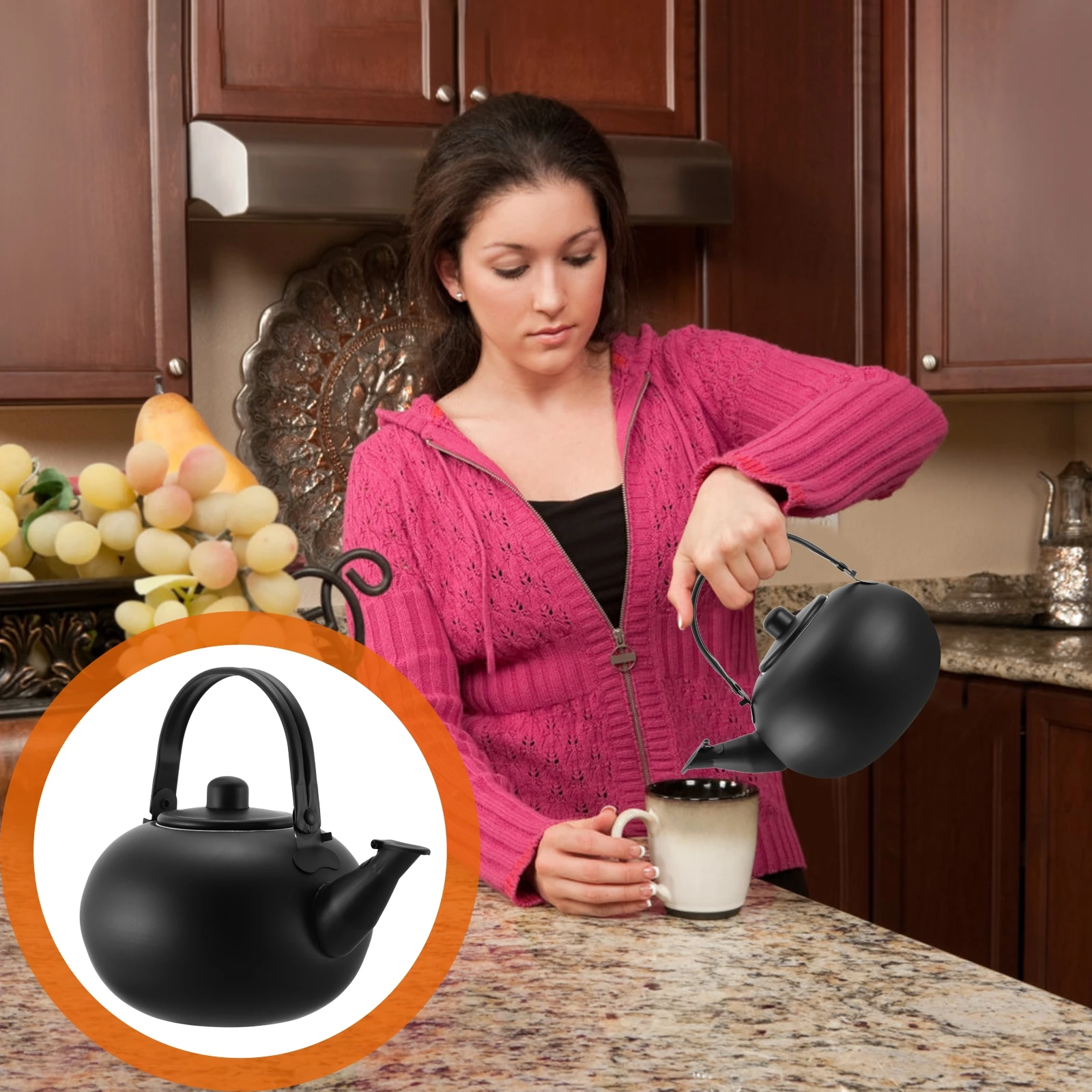 

Stainless Steel Tea Kettle Portable Small Whistling Stovetop Travel Electric Boiling Heat Cold Resistance