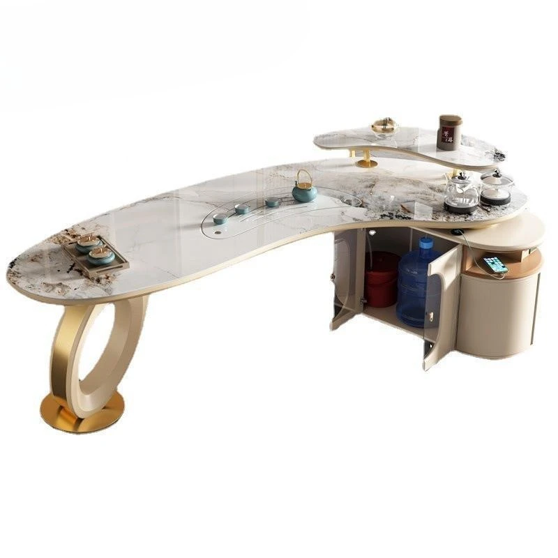 

Rock slab tea table creative curved kung fu bubble modern simple multi-functional tea table and chair combination