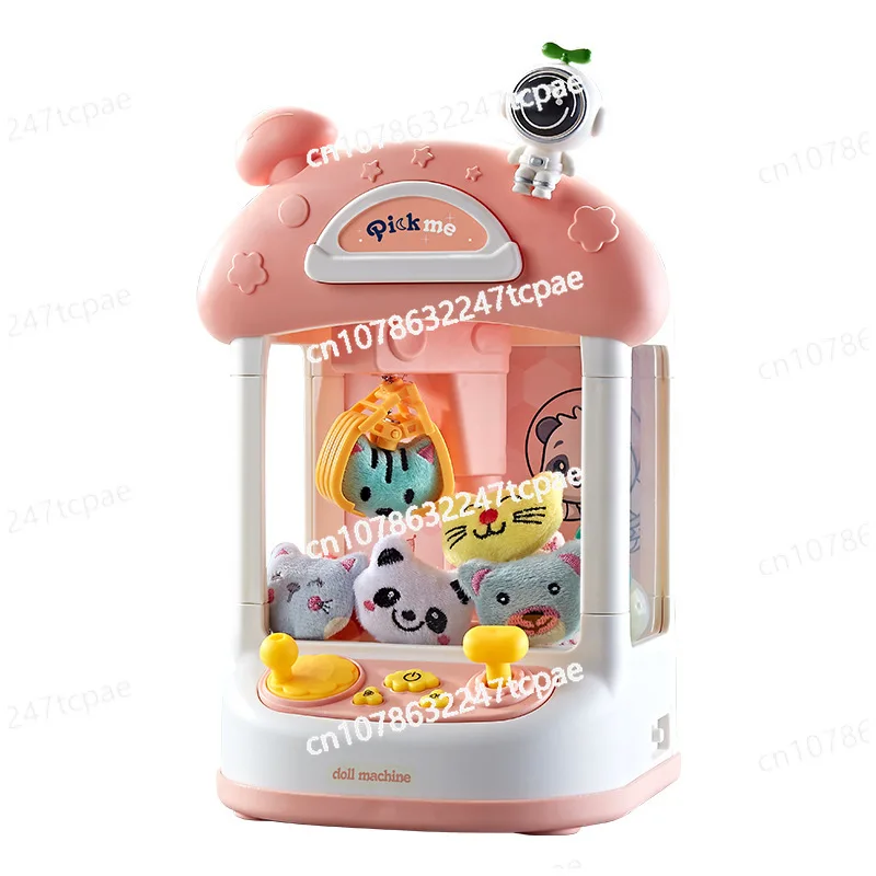 

Mini Doll Machine Small Household Electric Sound and Light Egg Twister Doll Machine Gift Doll Catching Machine Toy