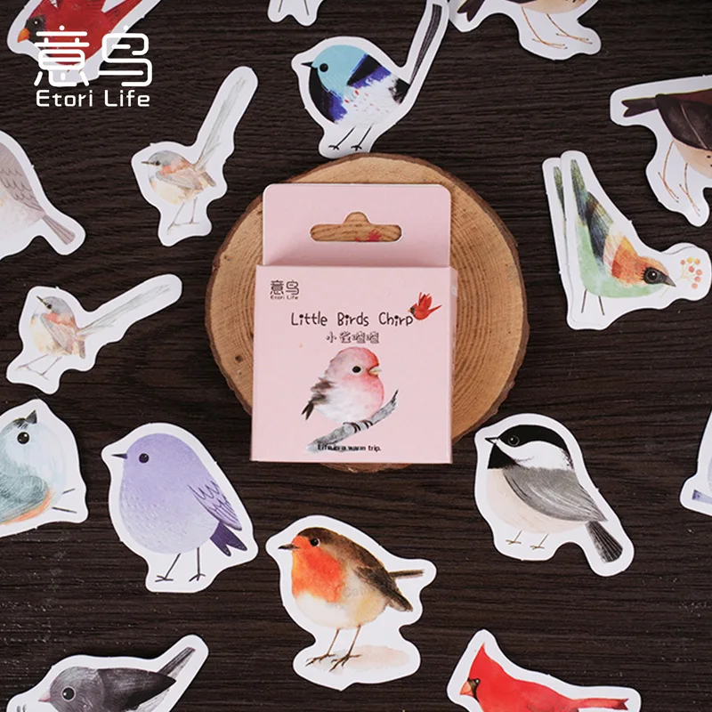 

Box Set Stickers Little Sparrow Chirp Cartoon Cute Animal Journal DIY Material Sticker for Scrapbook Craft