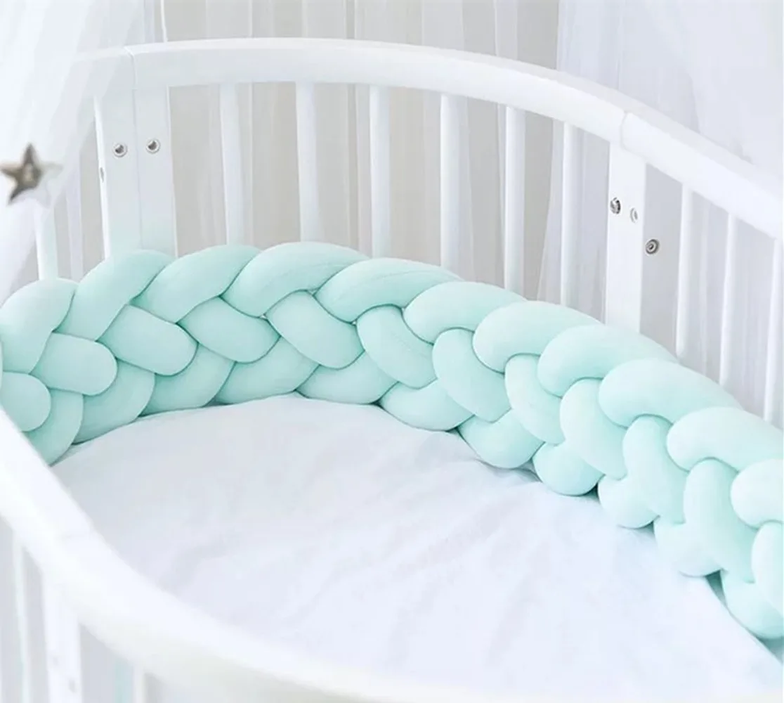 3M Baby Bed Bumper Bed Braid Knot Pillow Cushion Bumper for Infant Bebe Crib Protector Cot Bumper Room Decor