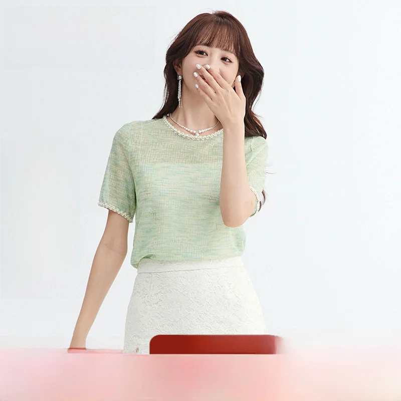 

Sweet Sle ort Sve Вязаный свитер для женщин лето 2025 Обычная тонкая ткань Другое 00% вязаный цельный предмет