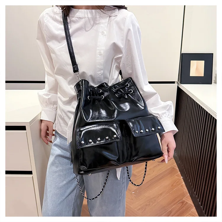 Sac à dos coréen en corde, Design multi-poches, sac à bandoulière unisexe, sac à dos d'université, mignon et Durable pour les nous quotidiens, tendance 2025