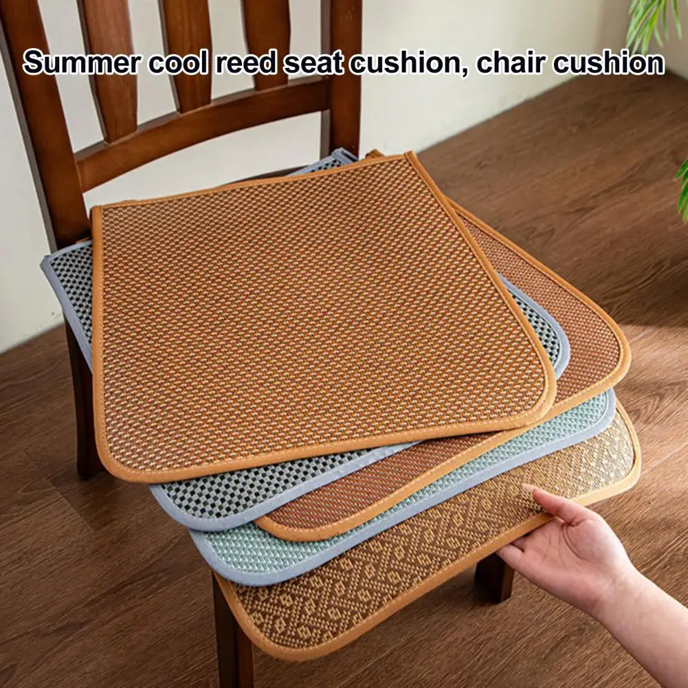 Ergonomic Rattan Chair Pad Anti-slip Cooling Seat Cushion Soft Comfortable Home Office Dinning Thick Pad Summer Use