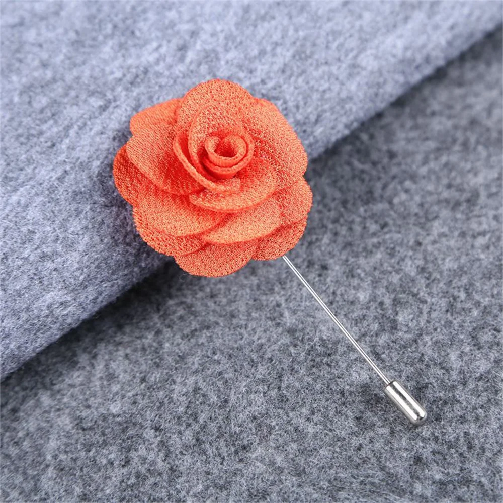 Fabric Rose Flower Brooches Men/Women Brooch Pins Suits Decoration Lapel Pins For Men Brooch for Suits Accessories 18 Color