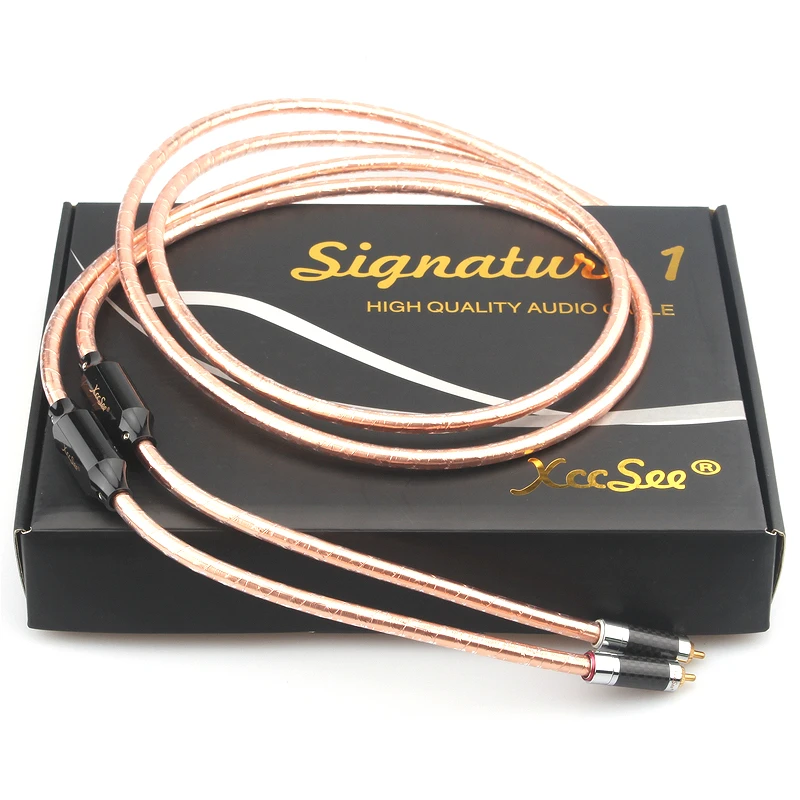 Hi-end 24K HiFi Audio RCA Signal Line Square Core Copper XLR Balanced Cable