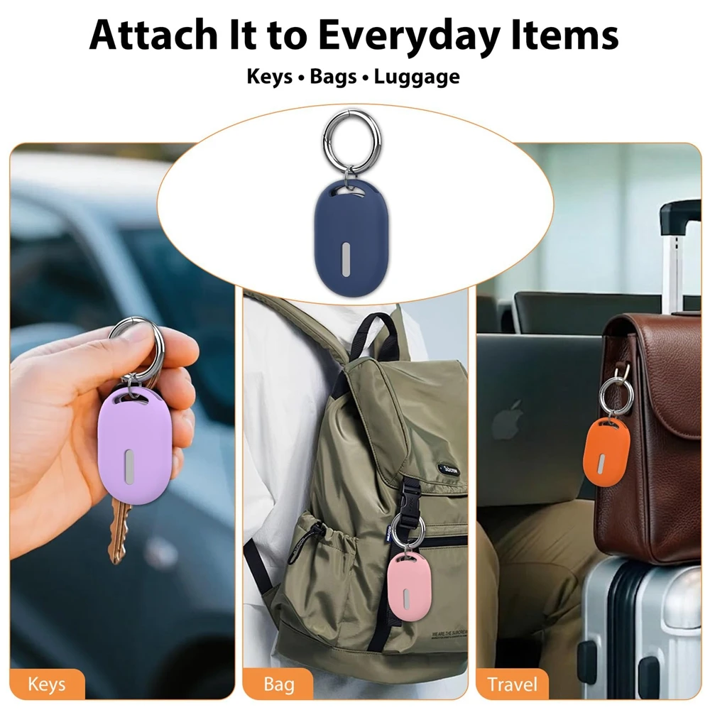 

Carabiner For Xiaomi Tag Sleeve With Solid Color Anti-Loss Pets Locator Protector Case For Xiaomi Tag Silicone Protective Cover