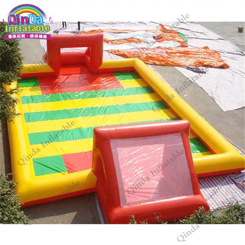 Funny Soccer Games Inflatable Soccer Court Portable Inflatable Bouncy Football Field For Rental Indoor Soccer Course Training