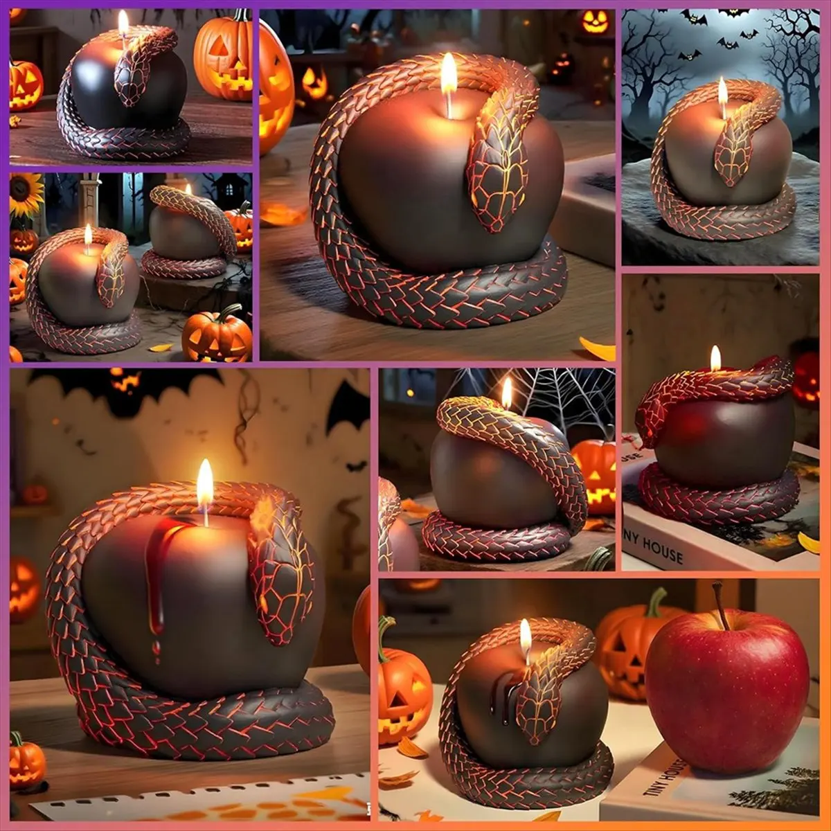 DT57 LATEST MODEL Halloween Silicone Molds, Snake Candle Molds, 3D Taboo Resin Mold for Scented Candles, Soaps, Wax