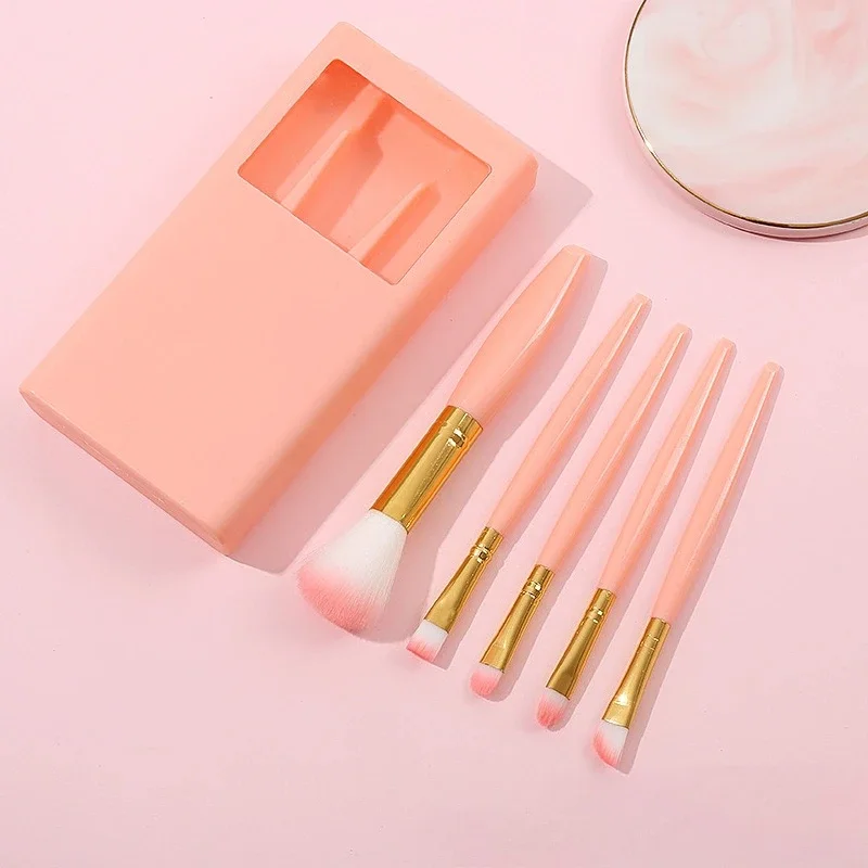 Portable Multi-Functional Makeup Brush Tool 5PC/Set Cosmetic Brush Mini Set Eyeshadow Foundation Beginner Soft Hair Beauty Tool